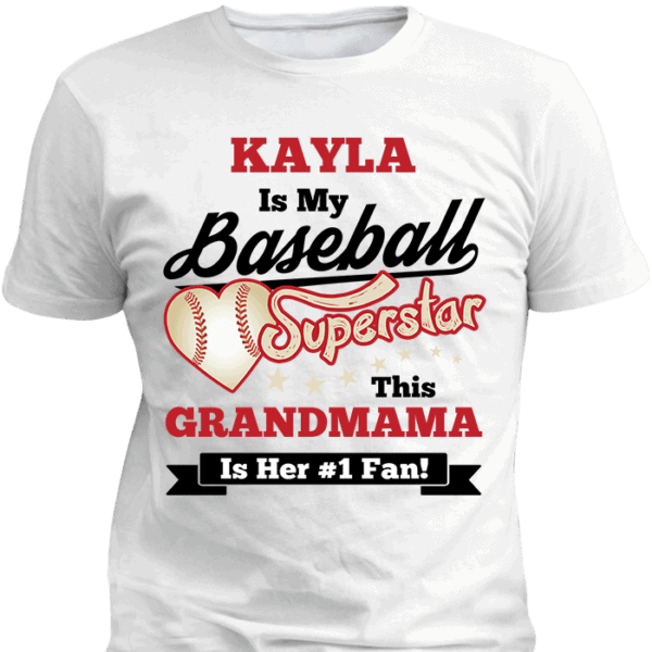 Girls Baseball Superstars White Personalized T-Shirt