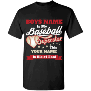 Personalized Custom Printed Boys Baseball Superstar T-Shirt