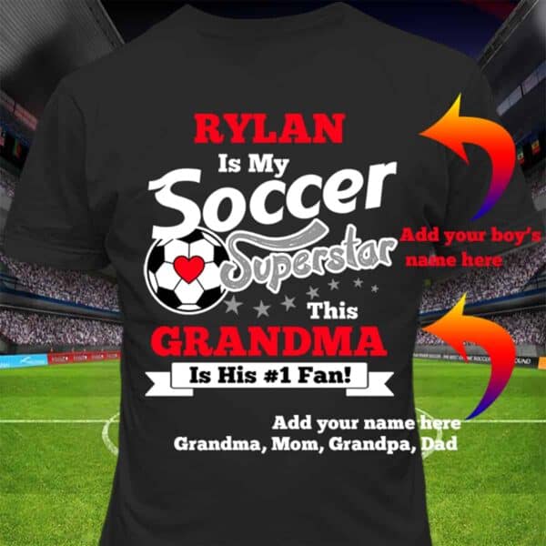 Personalized Custom Printed Boys Soccer Superstar T-Shirt