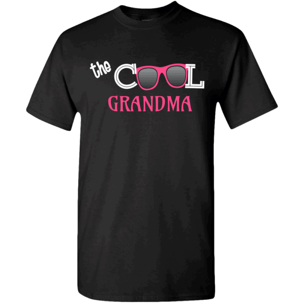 Cool Grandma Personalized Custom Printed T-shirts Design Black