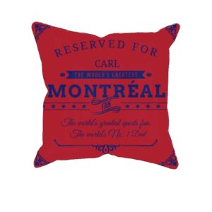 Personalized Printed Montreal Hockey Fan Pillow Case