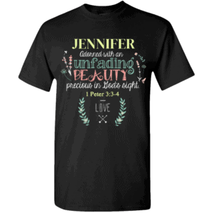 Adorned Beauty Personalized T-shirt Designs Black