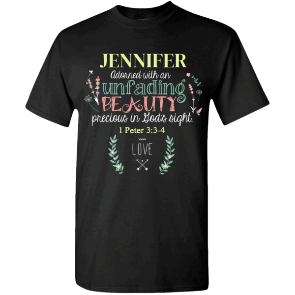 Adorned Beauty Personalized T-shirt Designs Black