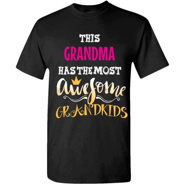 Grandma’s Awesome Grandkids Personalized T-shirts Design Black