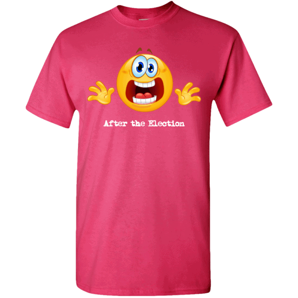 Custom Printed Emoji After the Election T-Shirt Cyber Pink