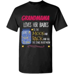 Moon and Back Personalized Custom Printed T-shirts Designs Black