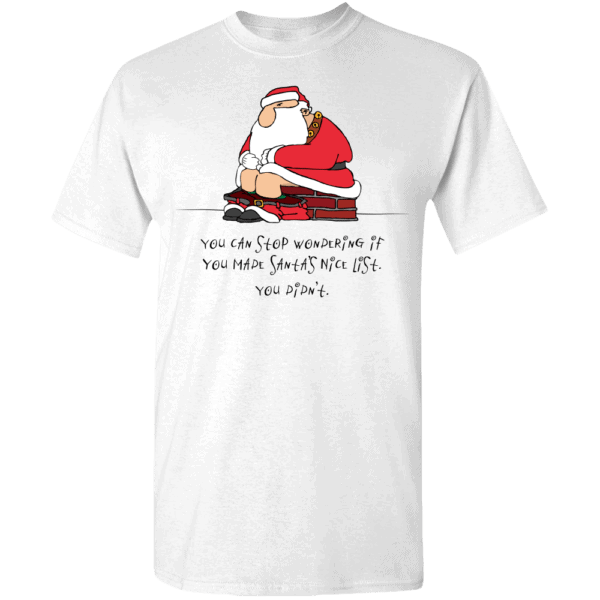 Custom Printed Bad Santa T-Shirt Design White