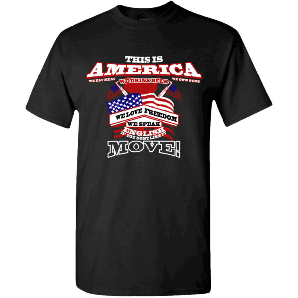 America Custom Printed T-shirts Design Black