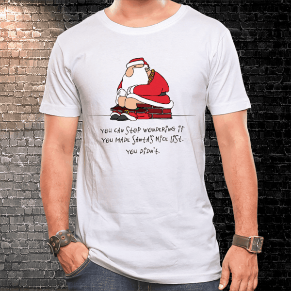 Custom Printed Bad Santa T-Shirt Design White