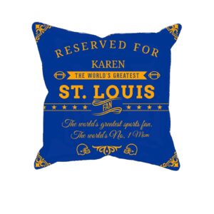 Personalized Printed St. Louis Football Fan Pillow Case