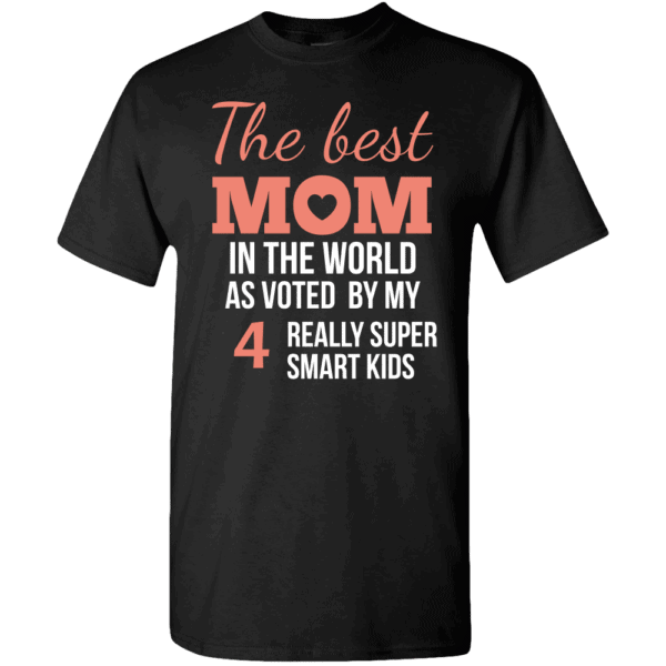Voted Best Mom – Personalized Custom Printed T-shirts Design Black