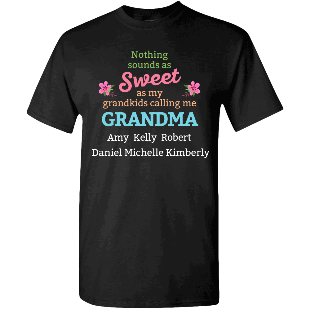 Sweetest Grandma - Personalized Custom Printed T-shirts | T-Shirts Hoodies