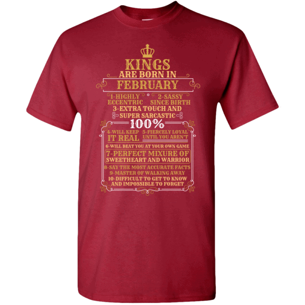Personalized Kings Are Born T-Shirt Design Crimson
