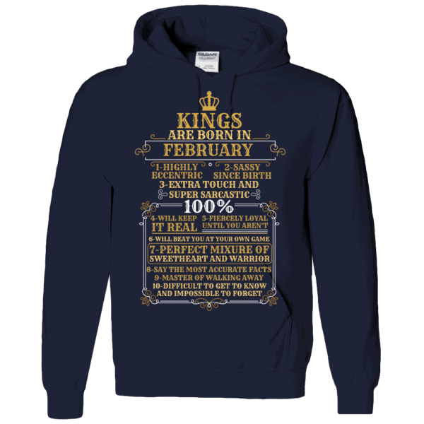 Personalized Kings Are Born Hoodie Design Navy