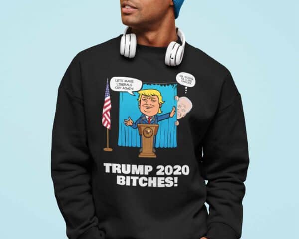 Biden Trump Custom Printed Crewneck Sweat Shirt Black