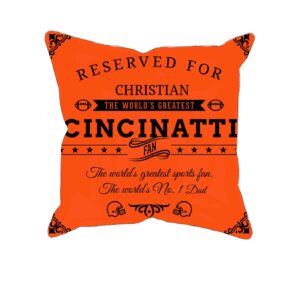 Cincinnati Football Fan Personalized Printed Pillow Case
