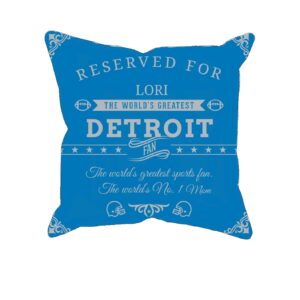 Detroit Football Fan Personalized Printed Pillow Case