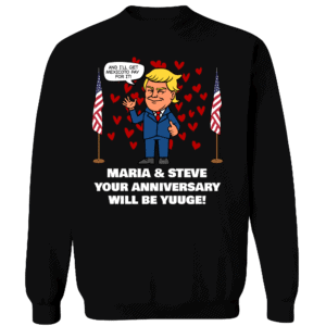 Huuge Anniversary - Trump Personalized Printed Crewneck Sweat Shirt Black