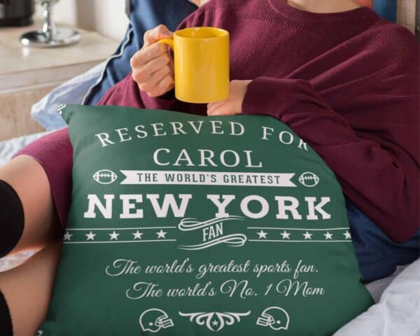 New York Football Fan Personalized Printed Pillow Case view1