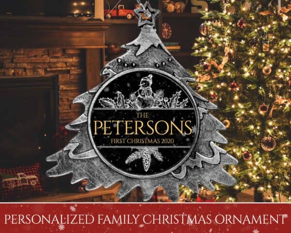 Personalized Christmas Tree Ornament – First Christmas Snowman Design