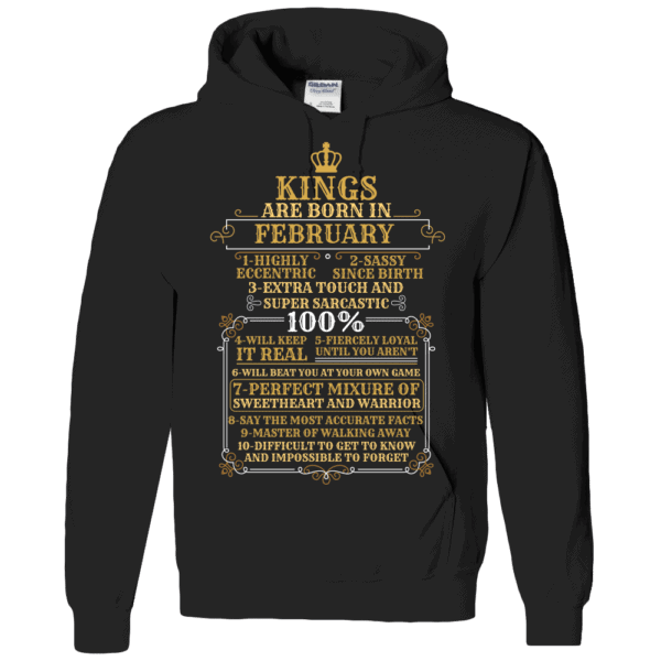 Personalized Kings Are Born Hoodie Design Black