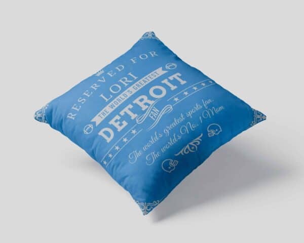 Personalized Printed Detroit Football Fan Pillow Case