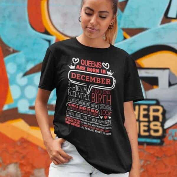 Personalized Printed T-shirt Queens Are Born Design
