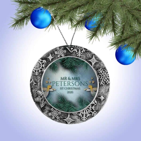 Personalized Round ornament - First Christmas