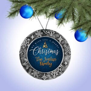 Personalized Round Ornament – We Wish You A Merry Christmas