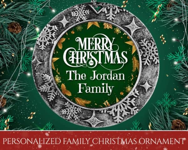 Personalized Round Ornament – Merry Christmas From