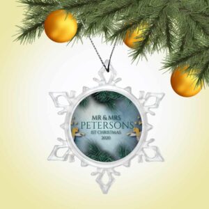 Personalized Snow Crystal Ornament - First Christmas