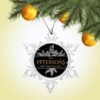 Personalized Snow Crystal Ornament - First Christmas with Snowman Design