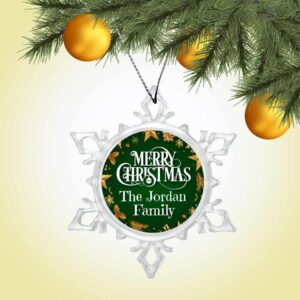 Personalized Snow Crystal Ornament - Merry Christmas From