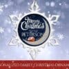 Personalized Snow Crystal Ornament - Merry Christmas Moon Design