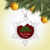 Personalized Snow Crystal Ornament - Snow Top Merry Christmas Design