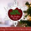 Personalized Snow Crystal Ornament - Snow Top Merry Christmas Design