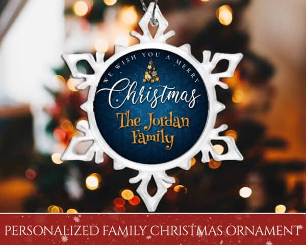 Personalized Snow Crystal Ornament - We Wish You A Merry Christmas