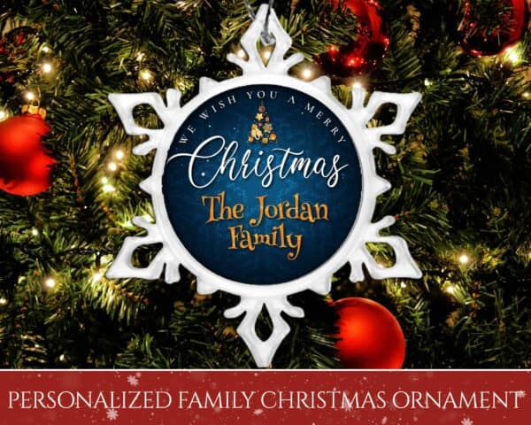 Personalized Snow Crystal Ornament - We Wish You A Merry Christmas - Image 3