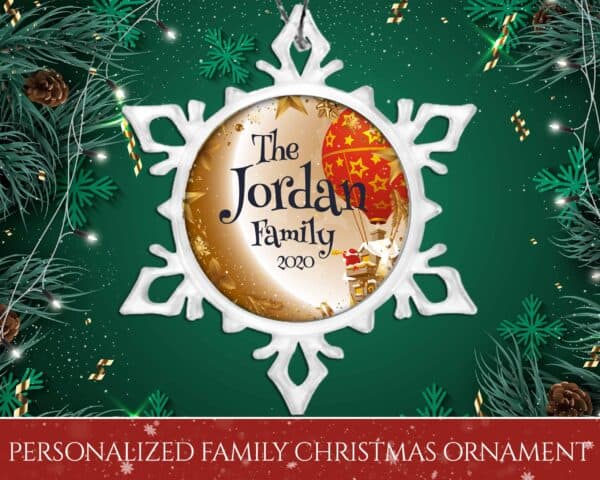 Personalized Snow Crystal Ornament – Merry Christmas with Truck Design