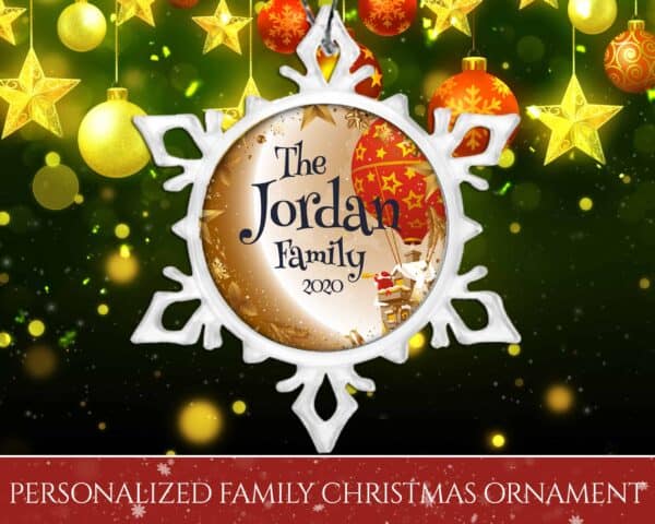 Personalized Snow Crystal Ornament – Merry Christmas with Truck Design