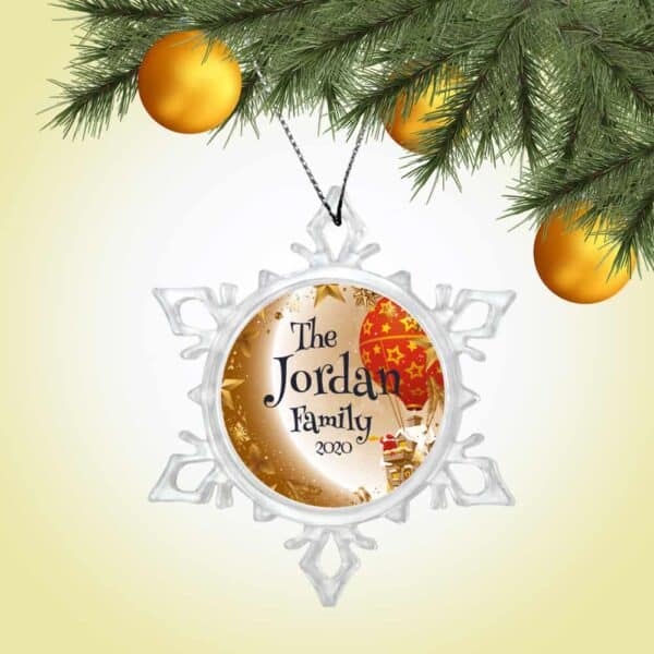 Personalized Snow Crystal Ornament – Merry Christmas with Truck Design