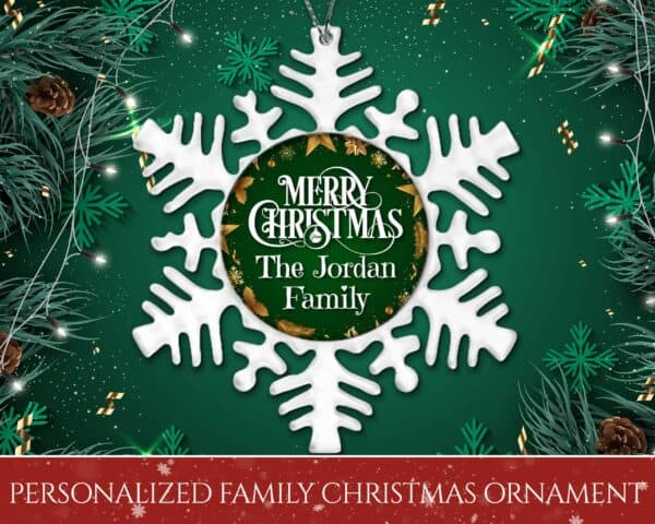 Personalized Snowflake Ornament - Merry Christmas From - Image 2