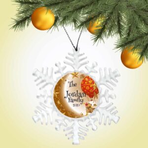 Personalized Snowflake Ornament - Santa Balloon