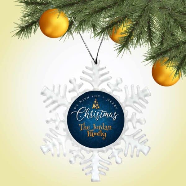 Personalized Snowflake Ornament - We Wish You A Merry Christmas