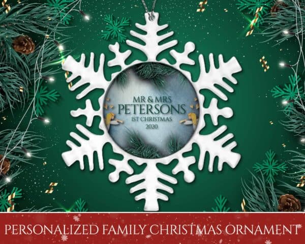 Personalized Snowflake Ornament - First Christmas - Image 2