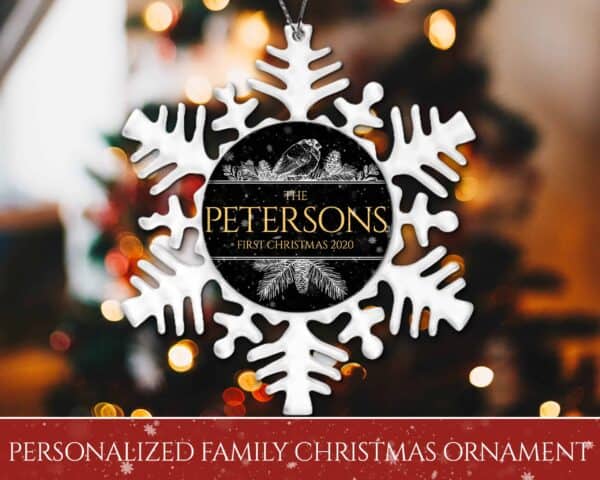 Personalized Snowflake Ornament - First Christmas Bird Design - Image 2