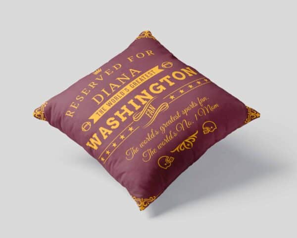 Washington Football Fan Personalized Printed Pillow Case pillow mockup View 1