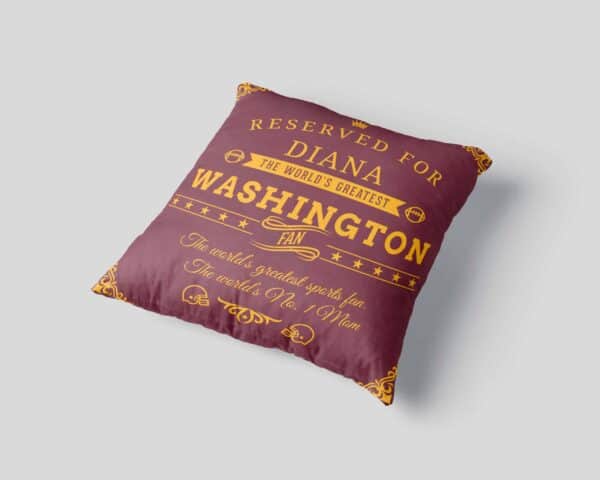 Washington Football Fan Personalized Printed Pillow Case pillow mockup View 3