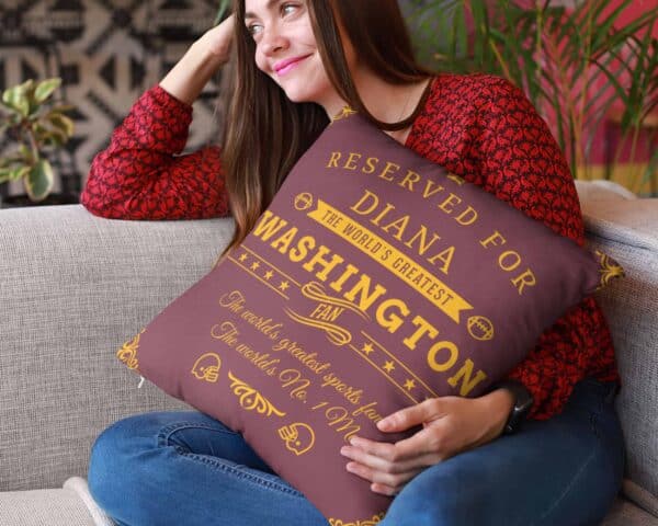 Washington Football Fan Personalized Printed Pillow Case pillow mockup View