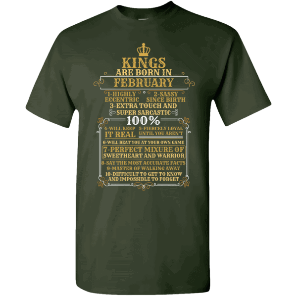 Personalized Kings Are Born T-Shirt Design Forest Green